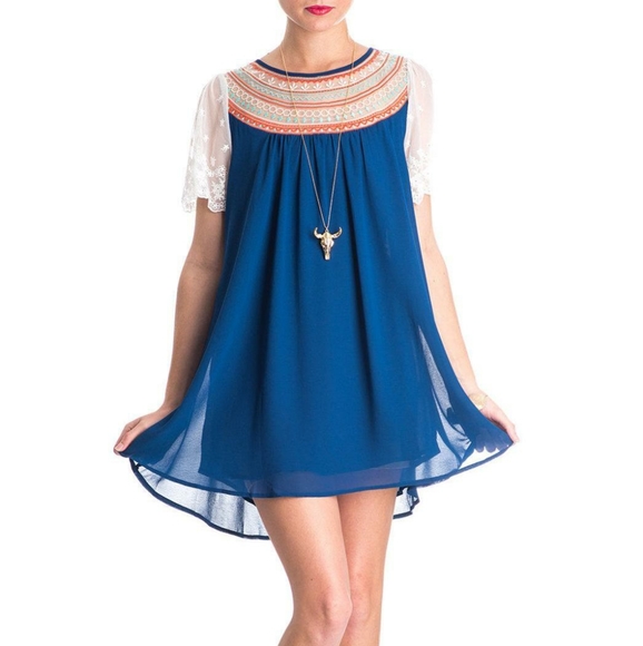 Umgee Dresses & Skirts - Umgee blue babydoll tunic| M